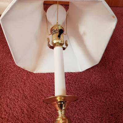LOT 91X: Pair of Brass Style Table Lamps with Shades