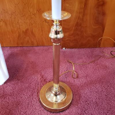 LOT 91X: Pair of Brass Style Table Lamps with Shades