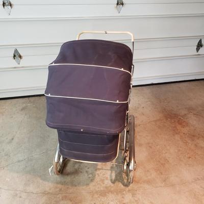 LOT 93G: Vintage Pram Baby Carriage, Vintage Baby Accessories, Large Cloth Dolls