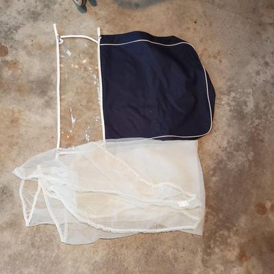LOT 93G: Vintage Pram Baby Carriage, Vintage Baby Accessories, Large Cloth Dolls