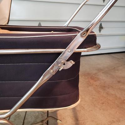 LOT 93G: Vintage Pram Baby Carriage, Vintage Baby Accessories, Large Cloth Dolls