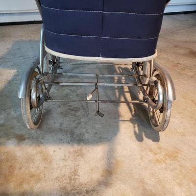 LOT 93G: Vintage Pram Baby Carriage, Vintage Baby Accessories, Large Cloth Dolls