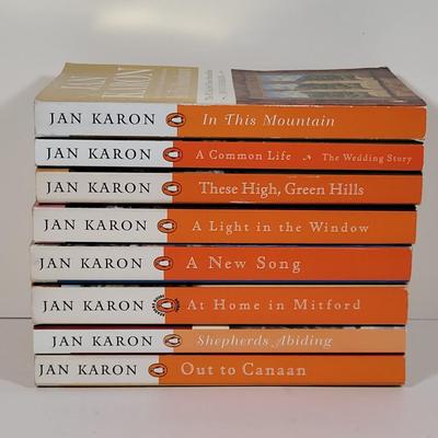 LOT 104B: Eight Paperback Books by Jan Karon