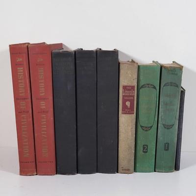 LOT 108B: Nine Vintage Hard Back Books Featuring World History and More