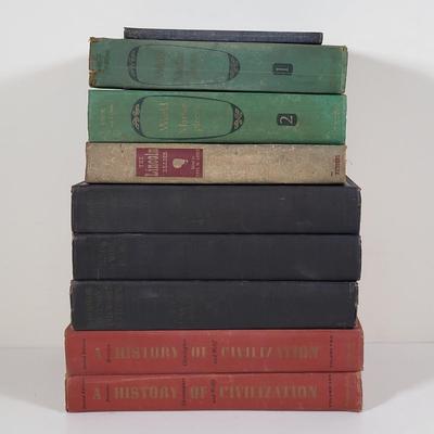 LOT 108B: Nine Vintage Hard Back Books Featuring World History and More