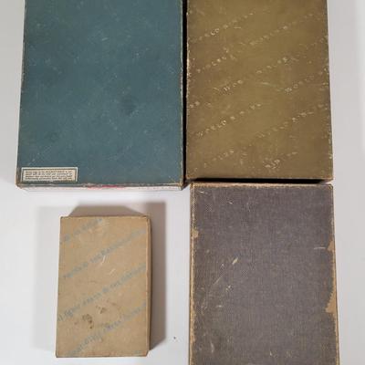 LOT 109B: Eight Various Sized Bibles with Four Contained in Book Box Cover
