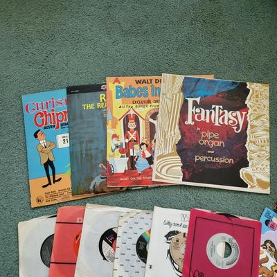 LOT 112L: Assorted Vintage Children VHS Tapes and Vinyl Records