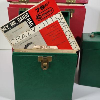LOT 113L: Three Latched Vinyl Record Box Containers Filled with Assorted Albums