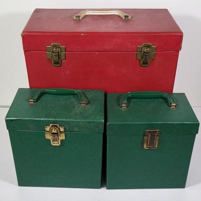 LOT 113L: Three Latched Vinyl Record Box Containers Filled with Assorted Albums