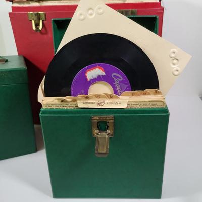 LOT 113L: Three Latched Vinyl Record Box Containers Filled with Assorted Albums