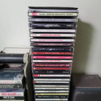 LOT 115L: CD and Cassette Tapes Storage Filled with Assorted Albums and Artists