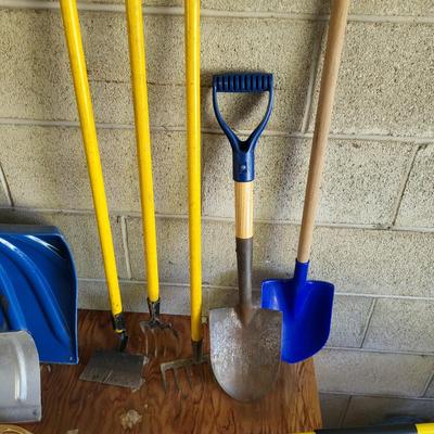LOT 119G: Various Garden Tools and Snow Shovels