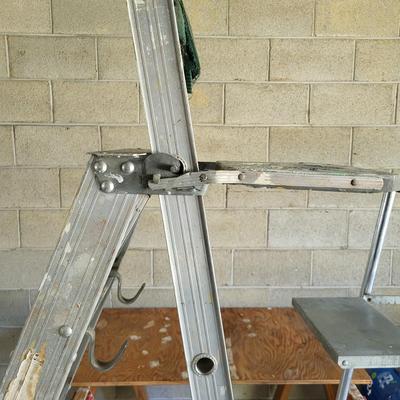 LOT 120G: Two Metal Painters Ladders - Four & Five Stepped Ladders