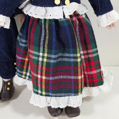 LOT 141D: Vintage Doll Collection W/Basket of Accessories, Including Heritage Signature Collection Erik & Eva Ski Dolls and Merry...