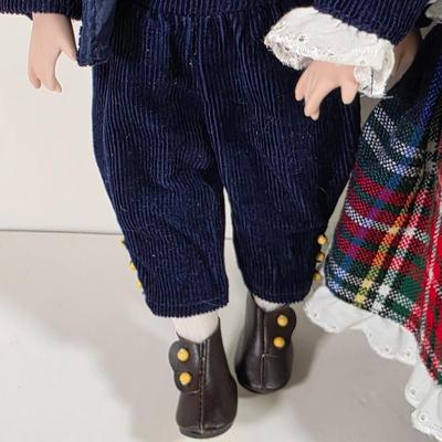 LOT 141D: Vintage Doll Collection W/Basket of Accessories, Including Heritage Signature Collection Erik & Eva Ski Dolls and Merry...