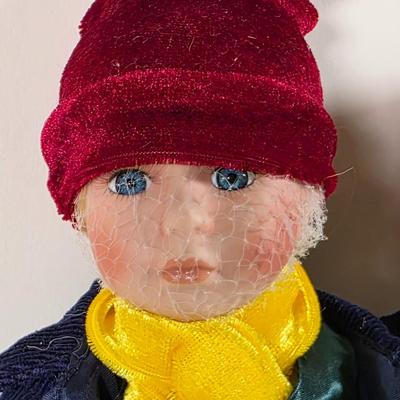 LOT 141D: Vintage Doll Collection W/Basket of Accessories, Including Heritage Signature Collection Erik & Eva Ski Dolls and Merry...