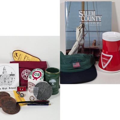 LOT 142D: Collection of Vintage Local Salem County Items, Including A Salem County History Book, Vinyl Records & More