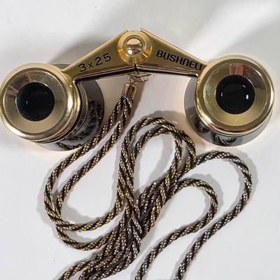 LOT 143D: Bushnell 3 x 25 Theater & Opera Binoculars, Vintage Digital Travel Alarm Clock & More