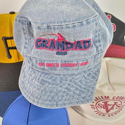 LOT 146D: Baseball/Bucket Hat Collection, Includes MBL Pittsburgh Pirates, Local Salem County Baseball Caps & More