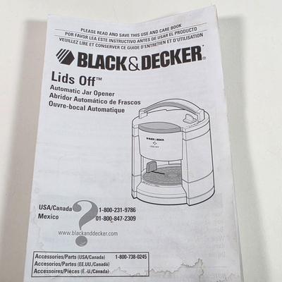 LOT 147D: Kitchen Must Haves. A Black & Decker Automatic Jar Opener, Electric Can Opener, Handy Steamer Rice Cooker & A...