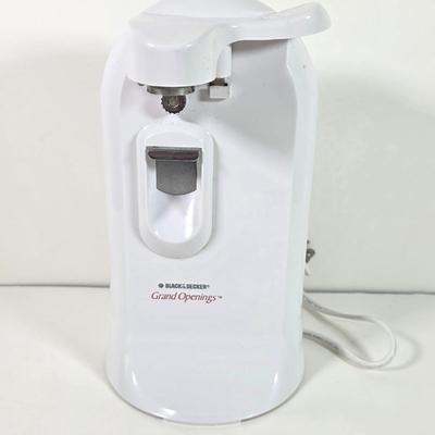 LOT 147D: Kitchen Must Haves. A Black & Decker Automatic Jar Opener, Electric Can Opener, Handy Steamer Rice Cooker & A...