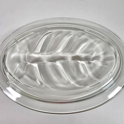 LOT 148D: Antique/Vintage Clear Glass Serving Pieces, Pyrex Meat Platter, Hobnail Deviled Egg Plate, Hand & Bar Lidded/Footed Candy...