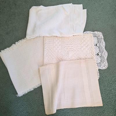 LOT 149D: Vintage Linen Lot Filled W/Seasonal & Everyday Items, Kitchen Towels, Pot Holders, Aprons, Table Cloths, Runners, Crocheted...