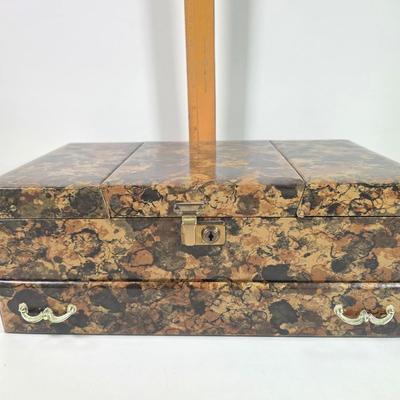 LOT 150D: Vintage Mele Retro Tortoise Print Jewelry Box