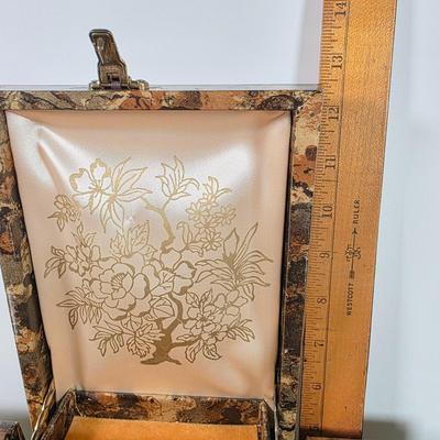LOT 150D: Vintage Mele Retro Tortoise Print Jewelry Box