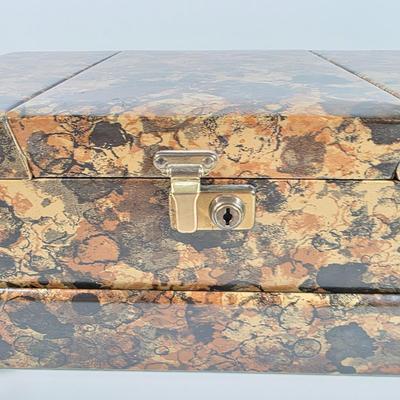 LOT 150D: Vintage Mele Retro Tortoise Print Jewelry Box