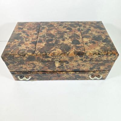 LOT 150D: Vintage Mele Retro Tortoise Print Jewelry Box