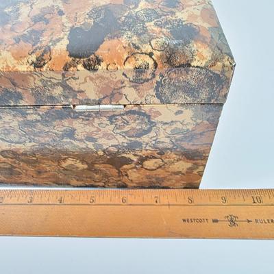 LOT 150D: Vintage Mele Retro Tortoise Print Jewelry Box