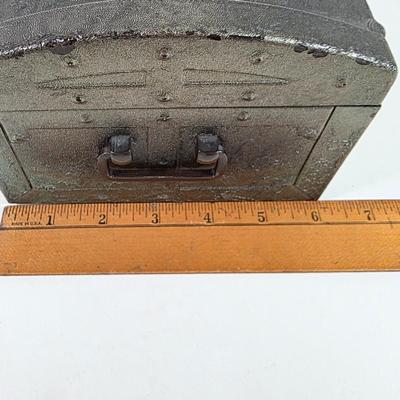 LOT 151D: Vintage Kennedy MFG Storage Box W/Keys, Hinge Lid Pewter Stein, Militiary & Local Business Mugs
