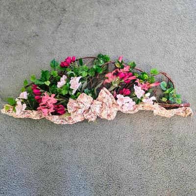 LOT 154L: Vintage Floral/Country Home Decor, Includes Framed Signed Basket of Flowers Picture by Rosalind Oesterle, Dried Floral Decor,...
