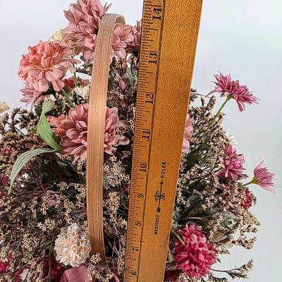 LOT 154L: Vintage Floral/Country Home Decor, Includes Framed Signed Basket of Flowers Picture by Rosalind Oesterle, Dried Floral Decor,...