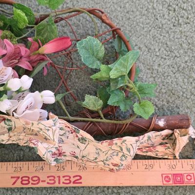 LOT 154L: Vintage Floral/Country Home Decor, Includes Framed Signed Basket of Flowers Picture by Rosalind Oesterle, Dried Floral Decor,...