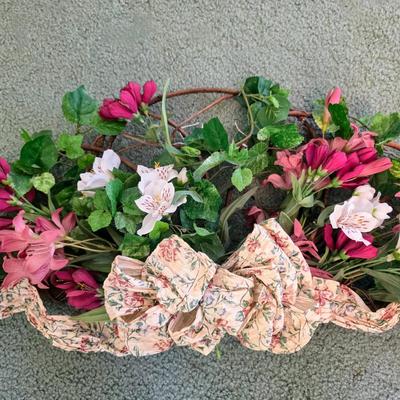 LOT 154L: Vintage Floral/Country Home Decor, Includes Framed Signed Basket of Flowers Picture by Rosalind Oesterle, Dried Floral Decor,...