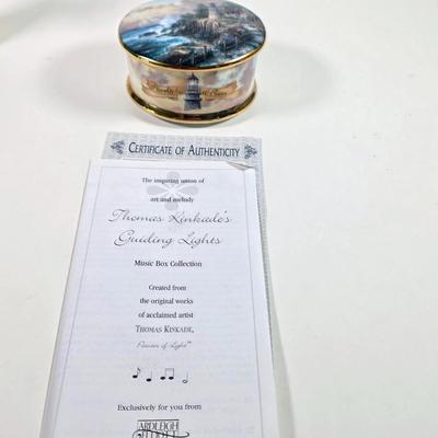 LOT 156D: Thomas Kinkade Light of Peace Music Box, Willow Tree Figures & More
