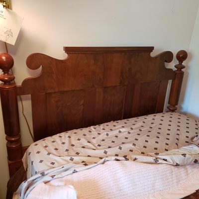LOT 164X: Antique Wooden Bed with Bedding Included