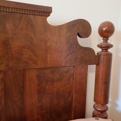 LOT 164X: Antique Wooden Bed with Bedding Included