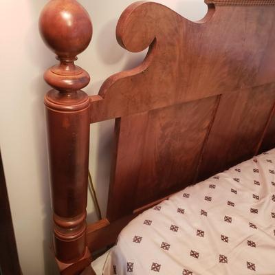 LOT 164X: Antique Wooden Bed with Bedding Included