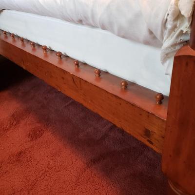 LOT 164X: Antique Wooden Bed with Bedding Included