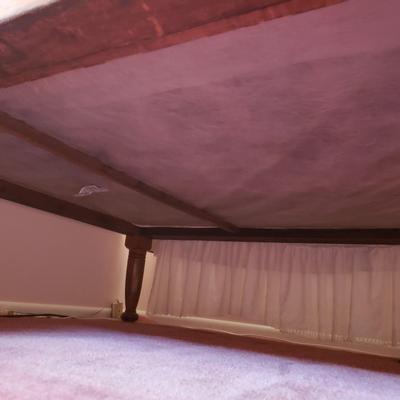 LOT 164X: Antique Wooden Bed with Bedding Included