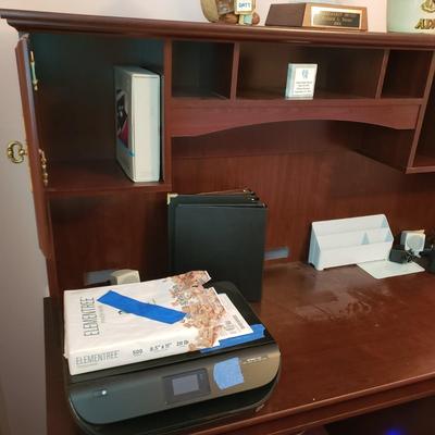 LOT 165X: Sauder Wooden Computer Desk with Hutch