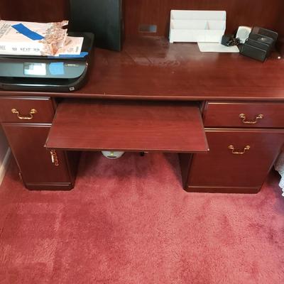 LOT 165X: Sauder Wooden Computer Desk with Hutch