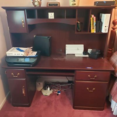 LOT 165X: Sauder Wooden Computer Desk with Hutch