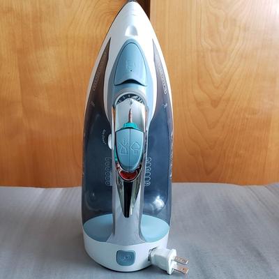 LOT 168Y: Vintage Metal Folding Ironing Board with Black&Decker Iron