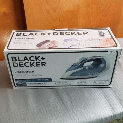 LOT 168Y: Vintage Metal Folding Ironing Board with Black&Decker Iron