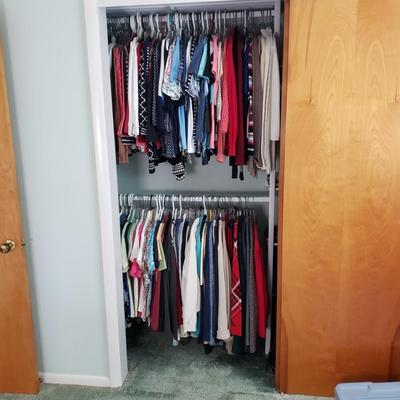 LOT 175Y: Women's Closet; Large Collection of Shirts, Sweaters, and Blouses