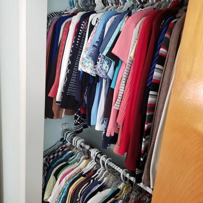 LOT 175Y: Women's Closet; Large Collection of Shirts, Sweaters, and Blouses